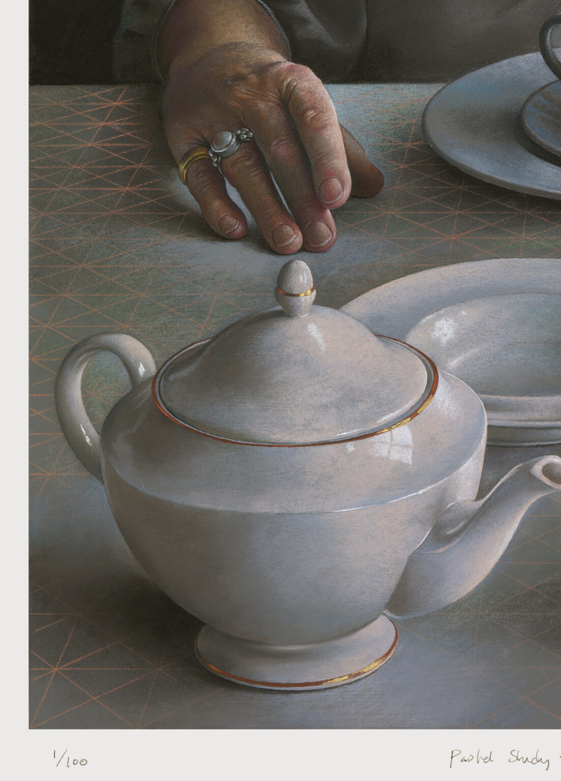 Pastel-Study-for-An-Angel-at-my-Table-signed-limited-edition-print-detail 2-Miriam-Escofet