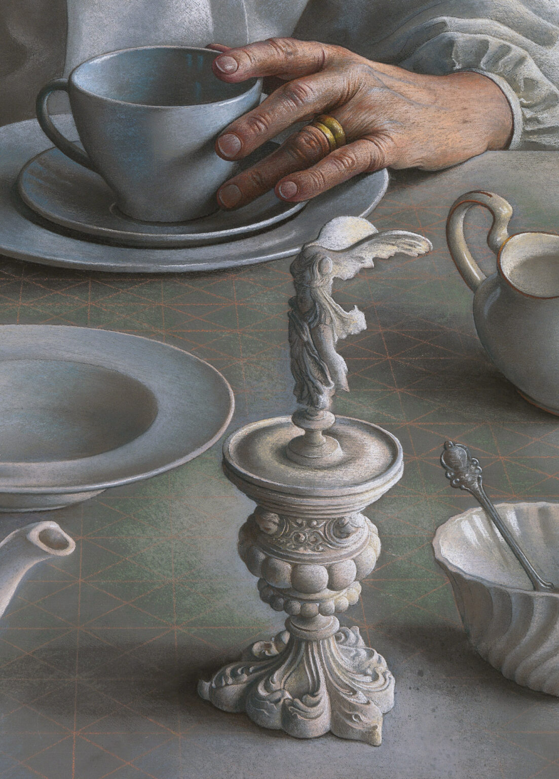 Pastel-Study-for-An-Angel-at-my-Table-signed-limited-edition-print-detail 3-Miriam-Escofet